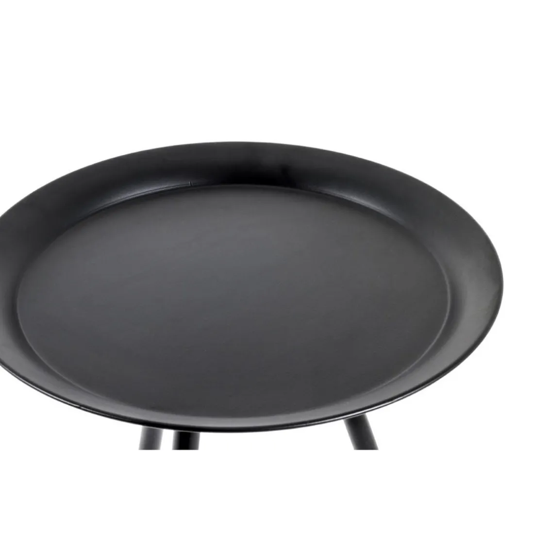 table d'appoint en métal laqué noir grand modèle
