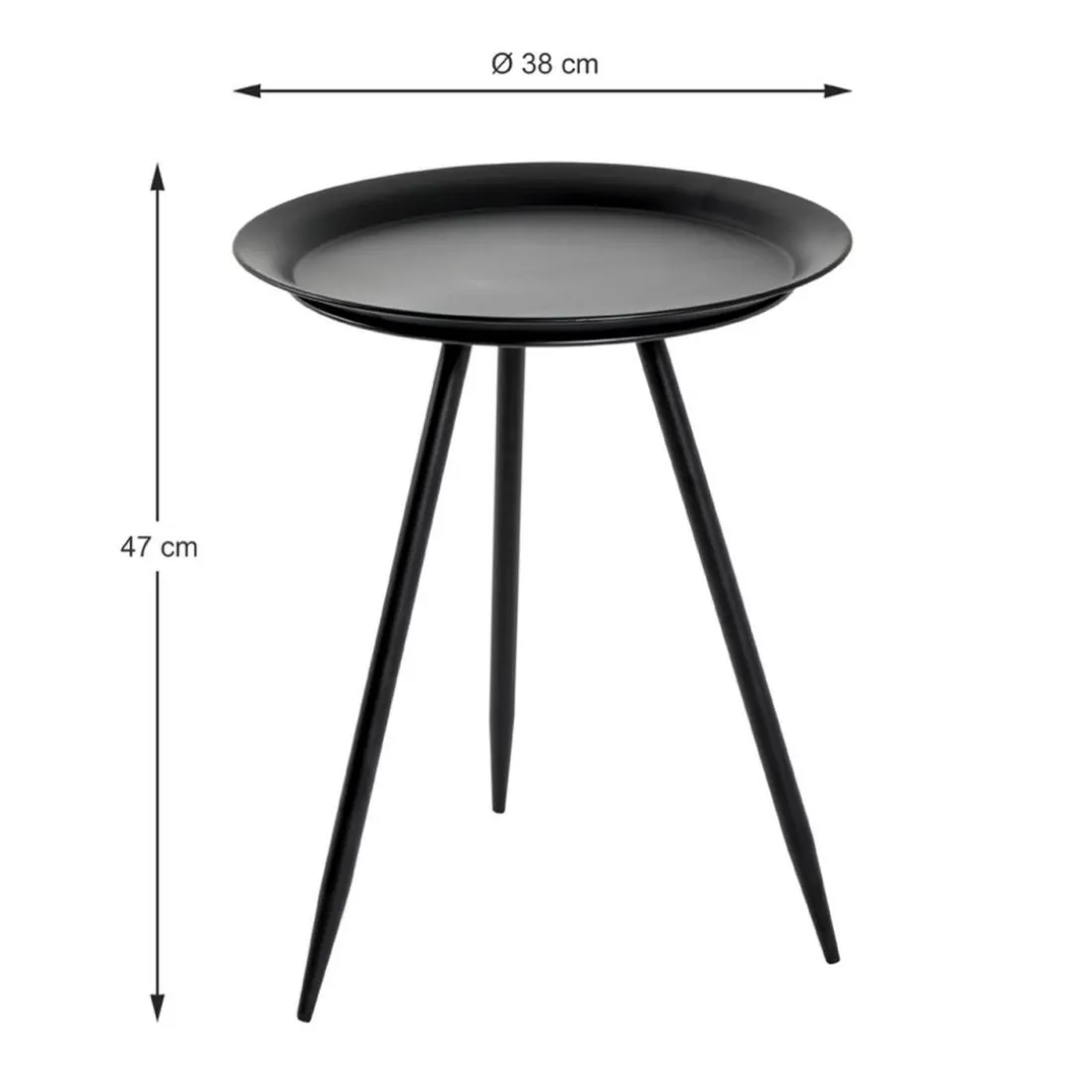 table d'appoint en métal laqué noir petit modèle