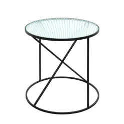 table d'appoint en métal laqué noir