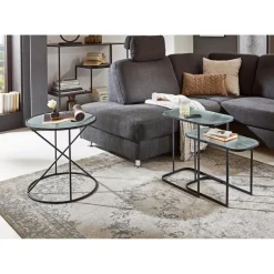 table d'appoint en métal laqué noir