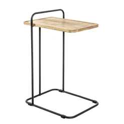 table d'appoint en structure en tube d'acier laqué noir,