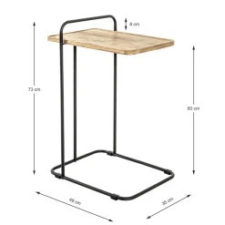table d'appoint en structure en tube d'acier laqué noir,