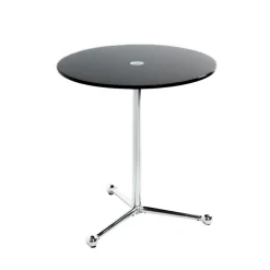 table d'appoint en tube d'acier chromé