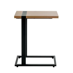 Table d'appoint finition chêne et structure en acier