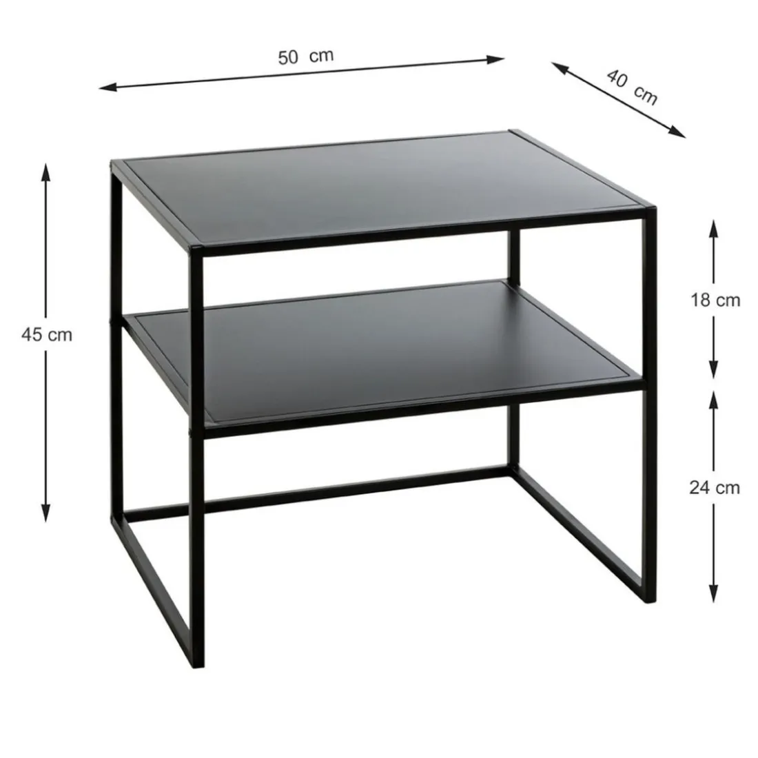 Table d'appoint grand modèle métal laqué noir