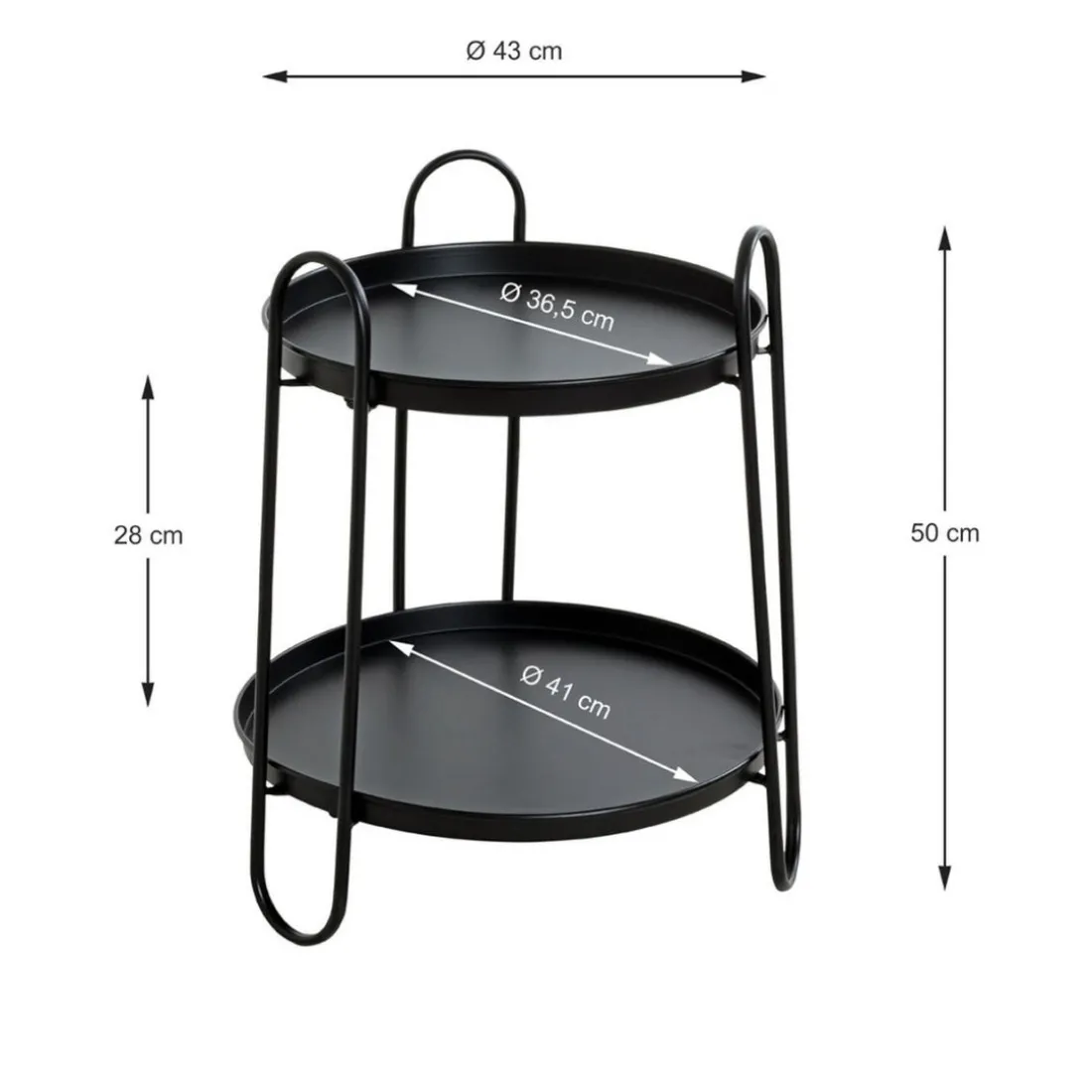 Table d'appoint laqué noir acier