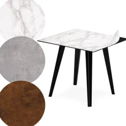 Table d'appoint magnétique carrée Bipolart Métal Noir avec 3 Tops style Textures