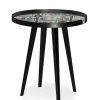 Table d'appoint magnétique ronde à rebord Bipolart Métal Noir avec 3 Tops style Kid