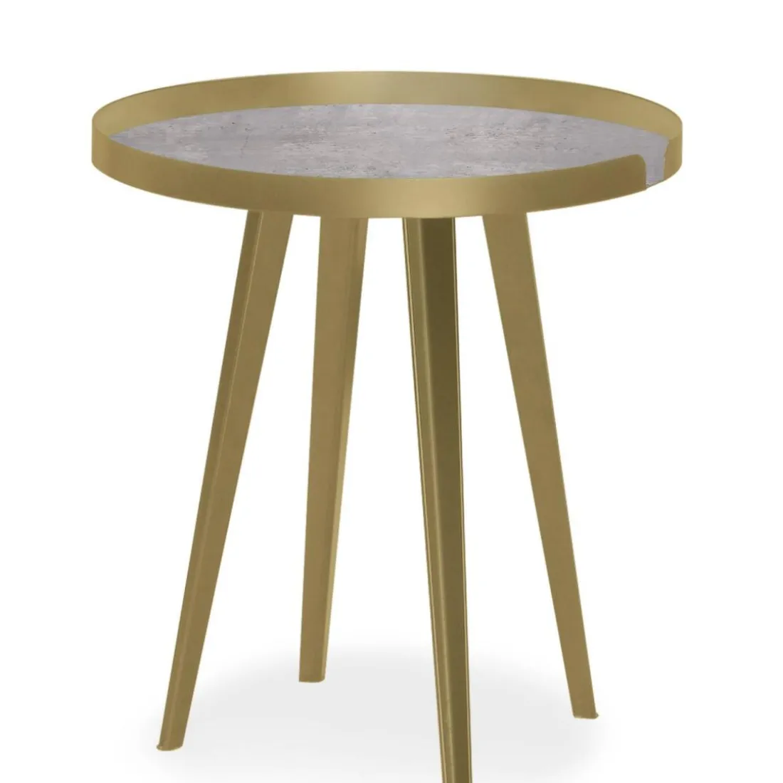 Table d'appoint magnétique ronde à rebord Bipolart Métal Or avec 3 Tops style Textures
