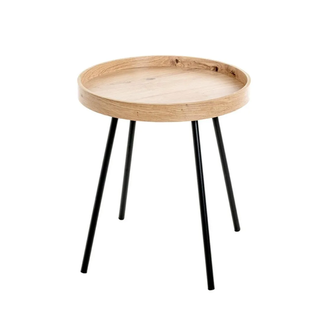 Table d'appoint métal laqué noir