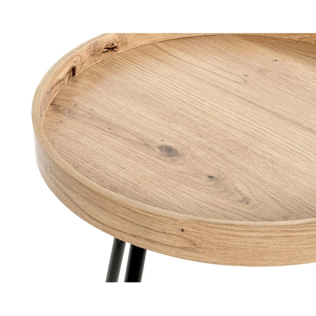 Table d'appoint métal laqué noir