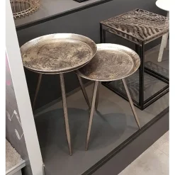 Table d'appoint Métal laqué Bronze antique