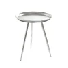 Table d'appoint métal laqué argent grand modèle