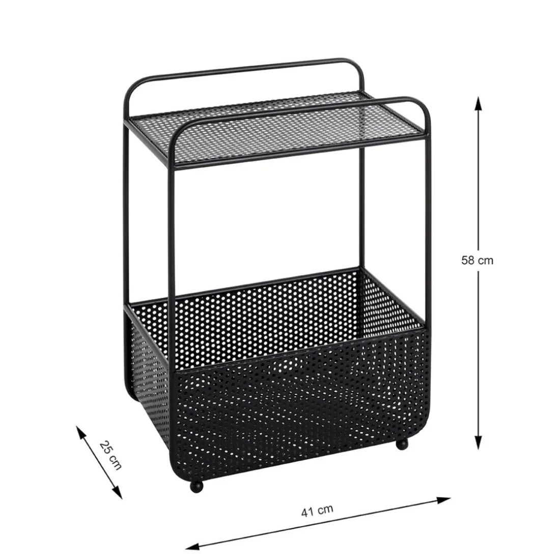 Table d'appoint métal noir porte journeaux integré