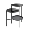 Table d'appoint noir design plateaux en verre trempé