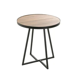 Table d'appoint noir en métal laqué