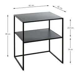 Table d'appoint petit modèle métal laqué noir