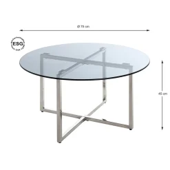 table d'appoint plateau en verre trempé teinté gris