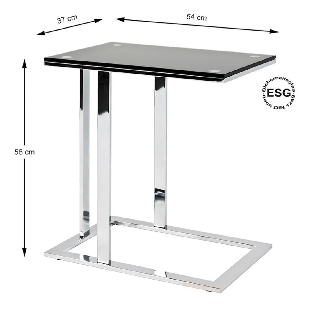 Table d'appoint plateau en verre trempé