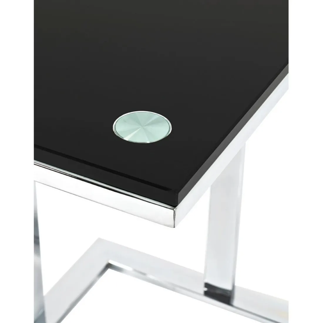 Table d'appoint plateau en verre trempé