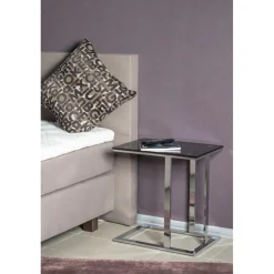 Table d'appoint plateau en verre trempé