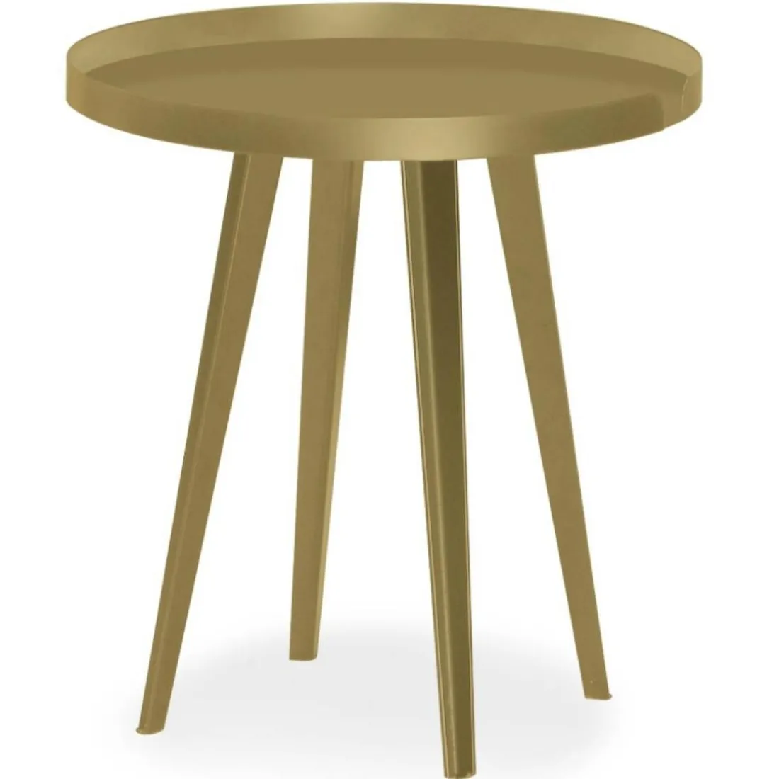 Table d'appoint ronde à rebord Bipolart Métal Or