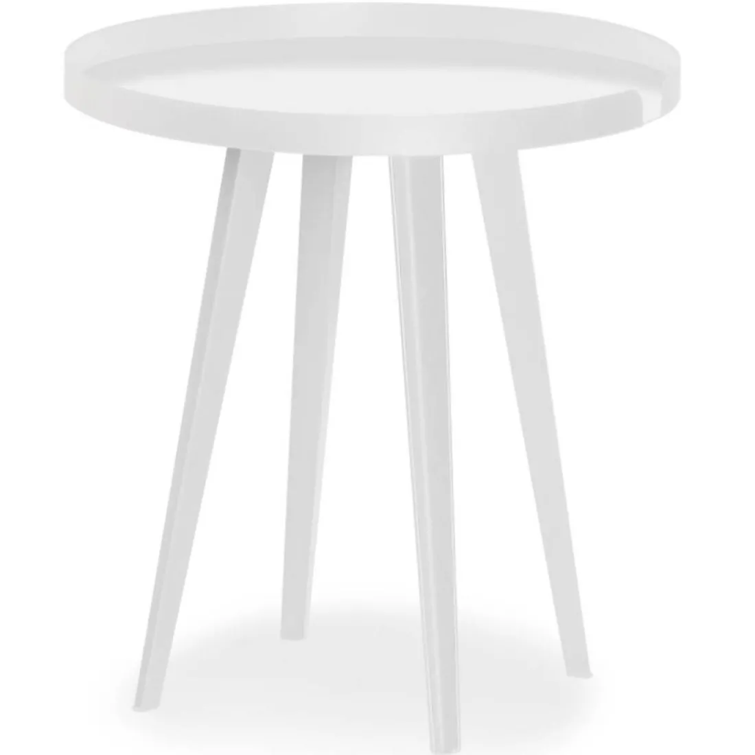 Table d'appoint ronde à rebord Bipolart Métal Blanc