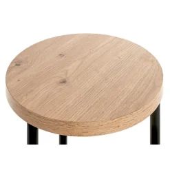 Table d'appoint ronde avec double plateau décor chène
