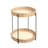 Table d'appoint ronde deux niveaux structure en acier