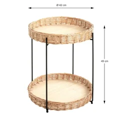 Table d'appoint ronde deux niveaux structure en acier