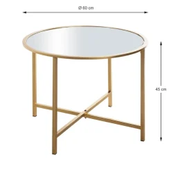 Table d'appoint ronde Dorée en Métal laqué