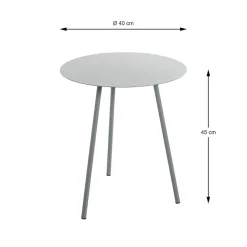 Table d'appoint ronde métal gris
