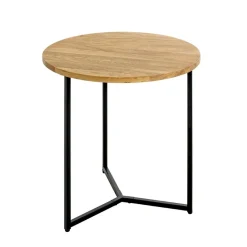 Table d'appoint ronde plateau chène