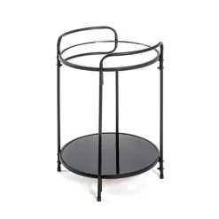 Table d'appoint ronde structure en tube d'acier laqué