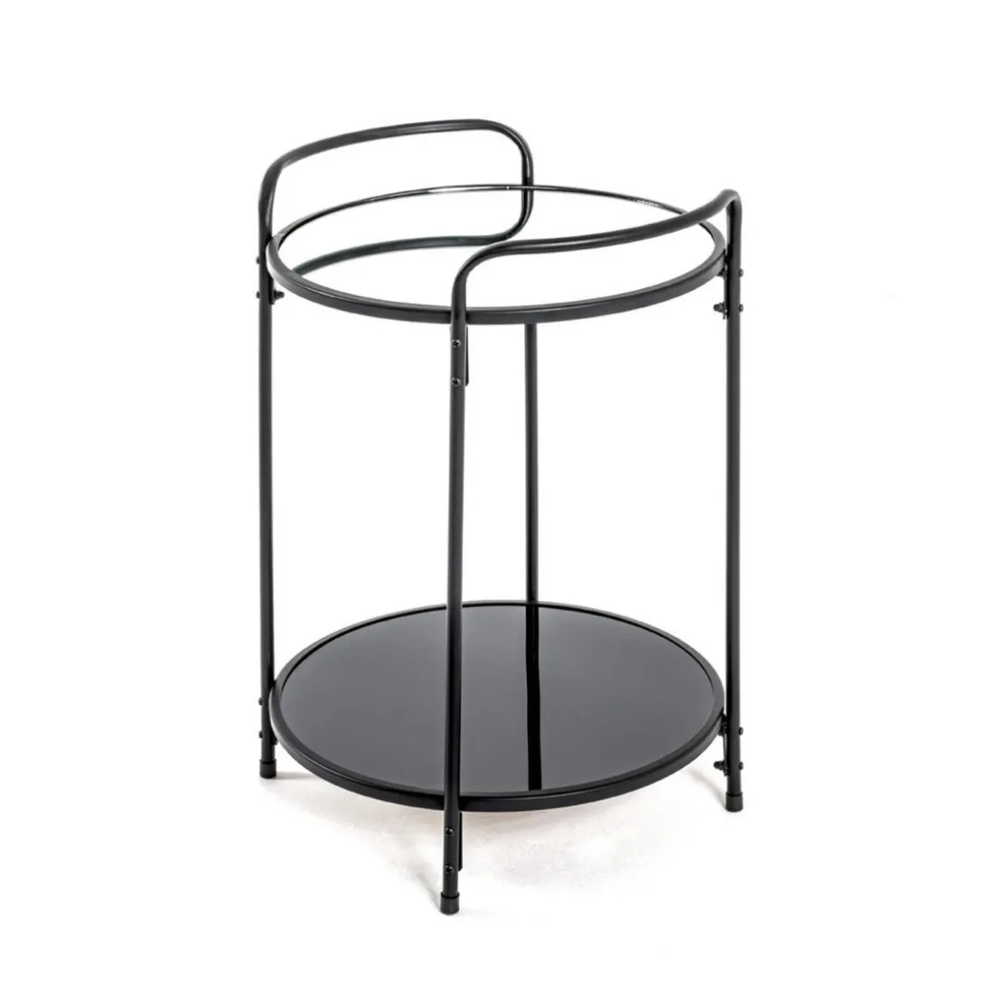 Table d'appoint ronde structure en tube d'acier laqué