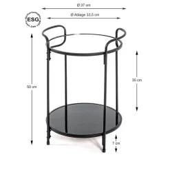 Table d'appoint ronde structure en tube d'acier laqué