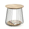 table d'appoint structure en tube d'acier laqué noir,