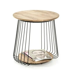 table d'appoint structure en tube d'acier laqué noir,