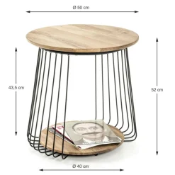 table d'appoint structure en tube d'acier laqué noir,