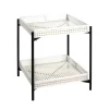 Table d'appoint structure en tube d'acier laqué blanc