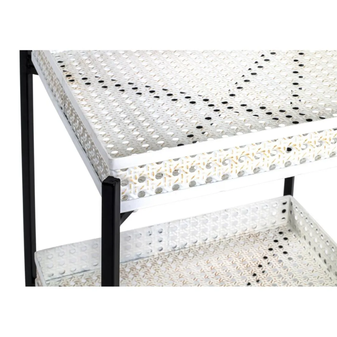Table d'appoint structure en tube d'acier laqué blanc