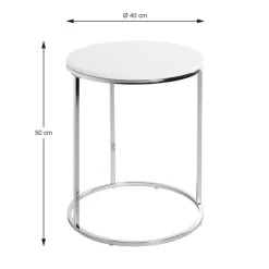 table d'appoint Structure en tube d'acier chromé