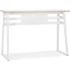 Table de bar haute 'NIKI' bois et métal blanc