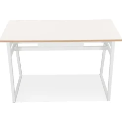 Table de bar haute 'NIKI' bois et métal blanc