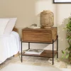 Table de chevet 1 niche bois de teck recyclé
