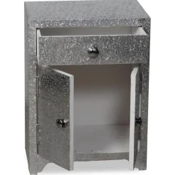 Table de chevet 1 tiroir Argent HERMAN