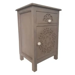 Table de chevet 1 tiroir et 1 porte battante Tasha Marron