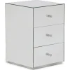 Table De Chevet 3 Tiroirs NARCISSO Pied Argent