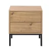 Table de Chevet 2 Tiroirs Décor Bois en bois Beige