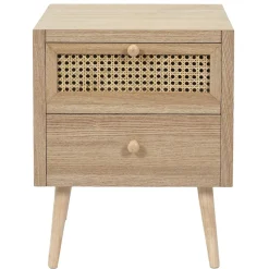 Table de Chevet CANNAGE 2 Tiroirs Bois